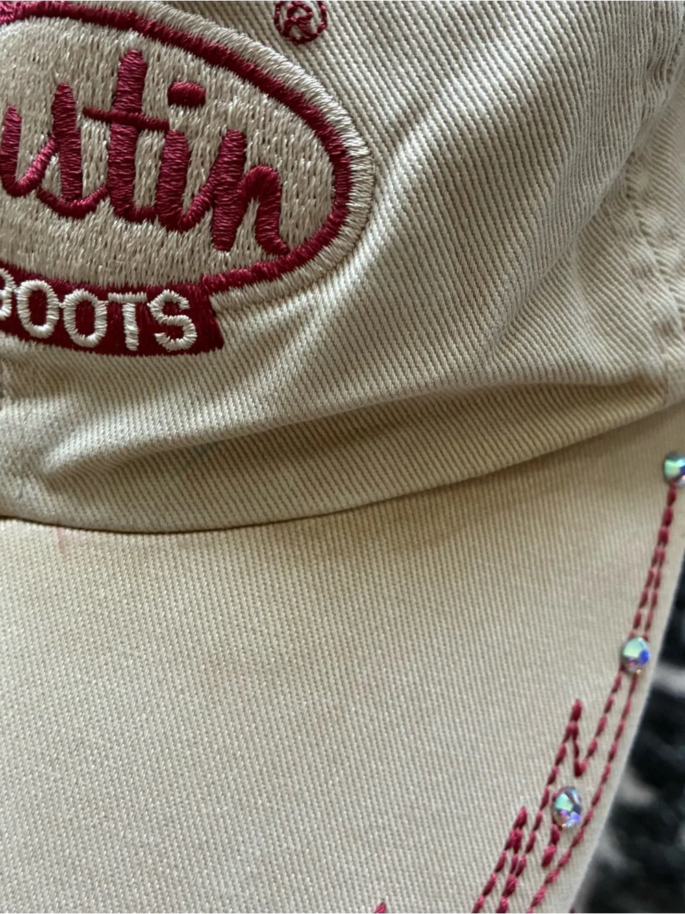000 - VINTAGE 00s JUSTIN BOOTS EMBROIDERED Y2K COWGIRL WESTERN RHINESTONE HAT